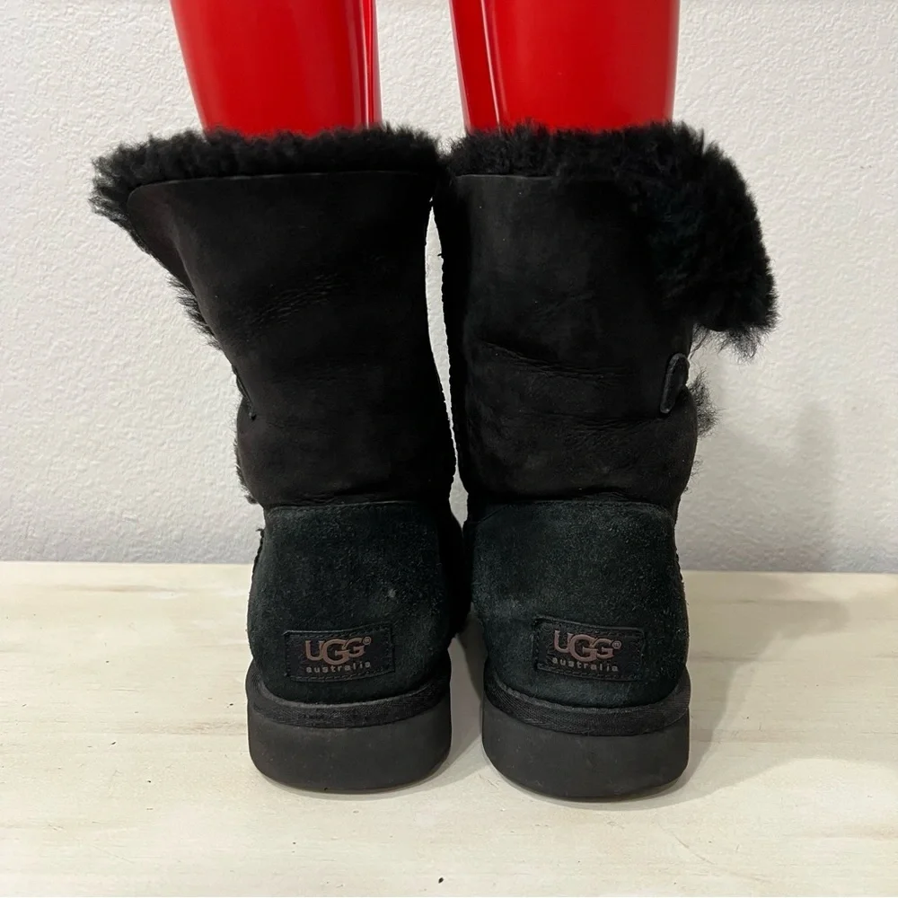 Ugg Black Suede Bailey Button Boots